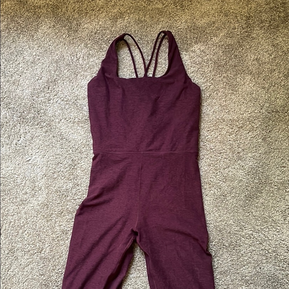 Calia Maroon Strappy Racerback Form-Fitting Jumpsuit Size Medium